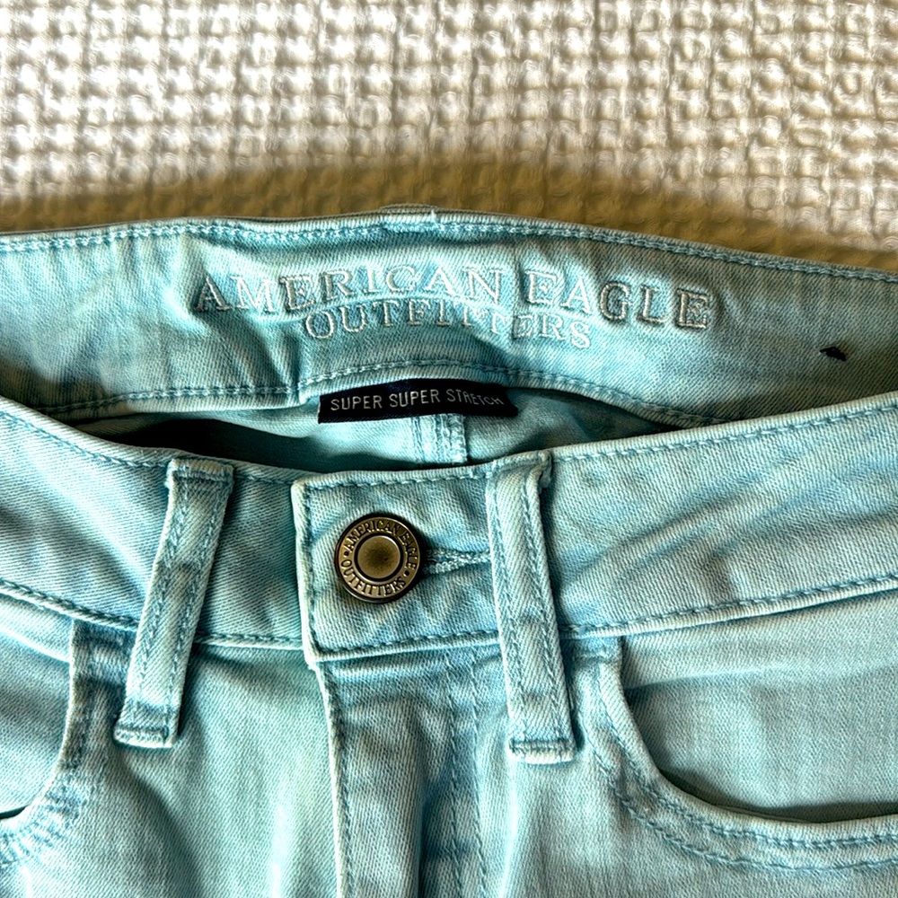 American Eagle Outfitters, super super stretch. Size 2  light blue - Picture 2 of 6